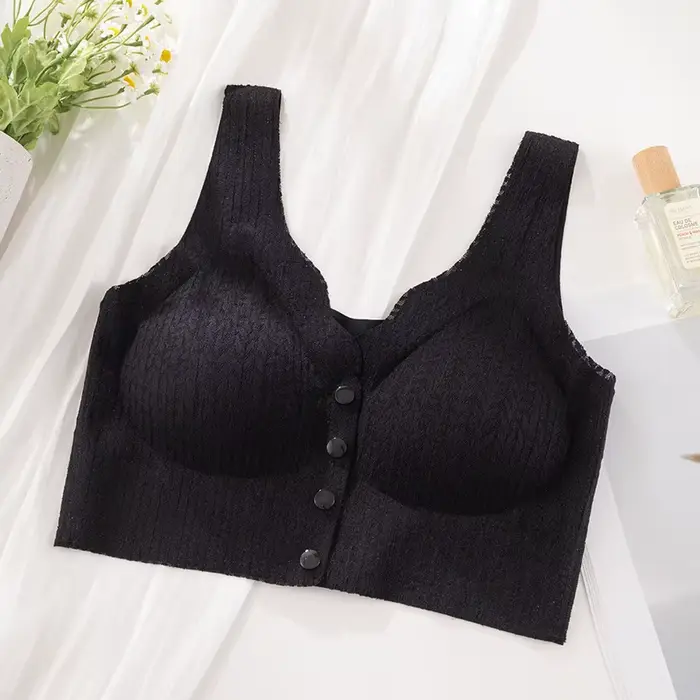 Podprsenka pro náprsenku žen v březích, sexy, s knoflíkem vpředu, antifallovací, bezešvý, krásný záda, tenká