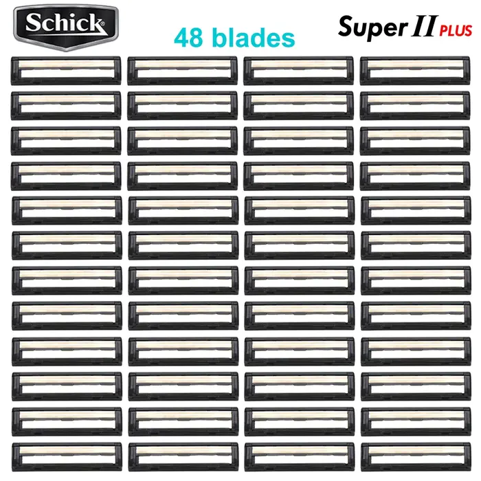 Schick – lames de rasoir pour le visage Super II PLUS, Double lubrification, vitamine B5, 48 pièces