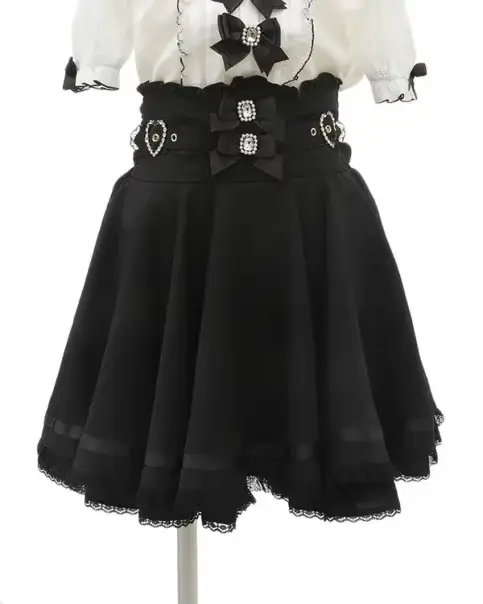 Jupe Courte de Style Japonais pour Femme, avec Nministériels d en Ruban, Diamant, Lolita, Douce, Pla