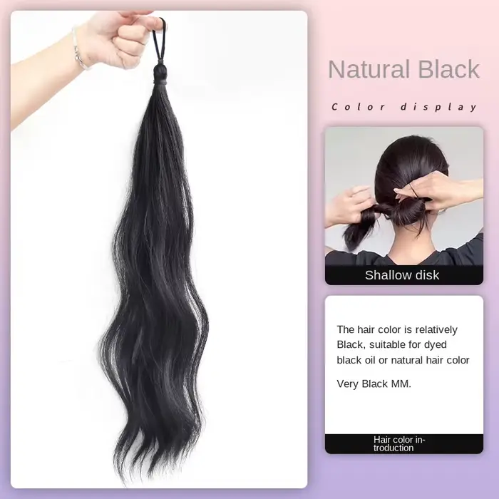 Perruque boule d'enroulement en Fiber synthétique, anneau de cheveux, chignon naturel moelleux, Volu