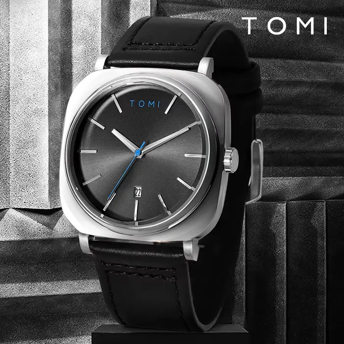 TOMI montre de conception d'affaires de mode pour hommes montre à petit disque carré de haute qualit