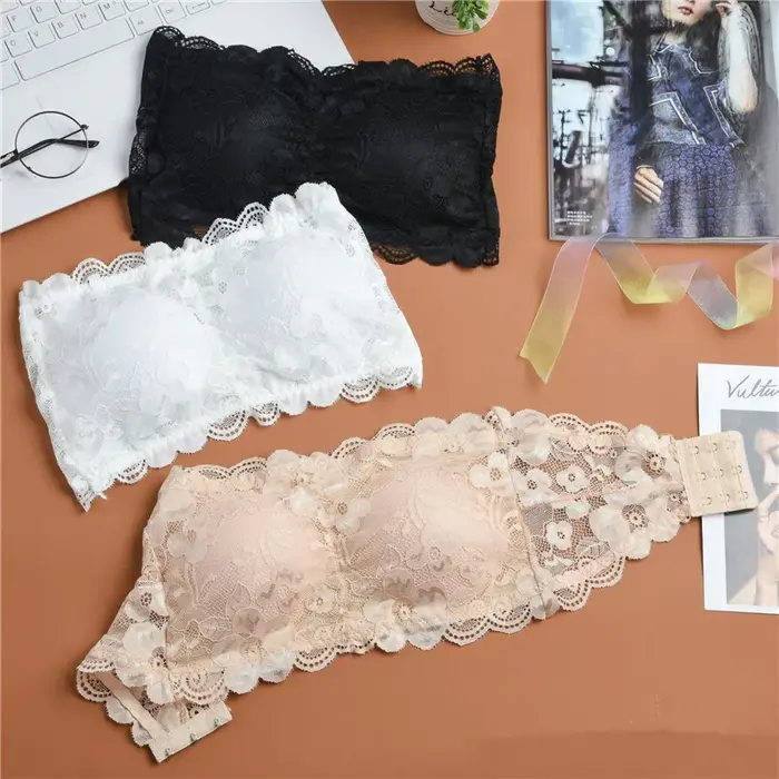 Dámská krajková čelenka podprsenka, vyztužený, bralette, květinové krajkové spodní prádlo, sexy spodní prádlo, jednobarevný barva, wraparound