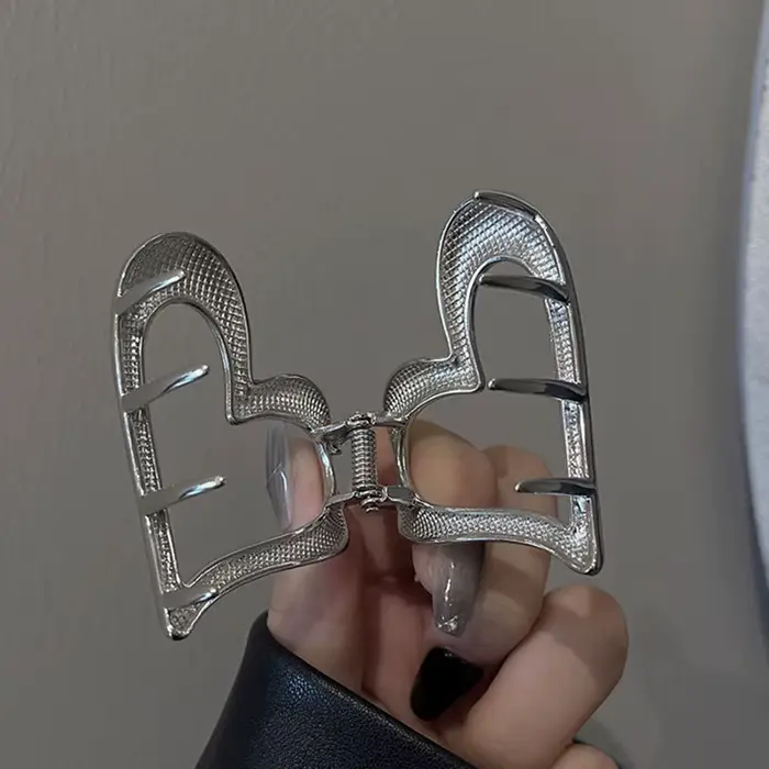 Pince à cheveux en métal pour femmes et filles, pince à queue de cheval géométrique simple, barrette