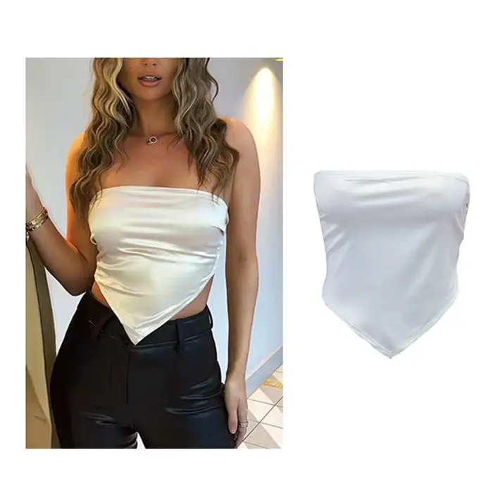 36 Style Sexy Vintage à bretelles Y2K licou haut court femmes été années 90 dos nu haut caraco t-shi
