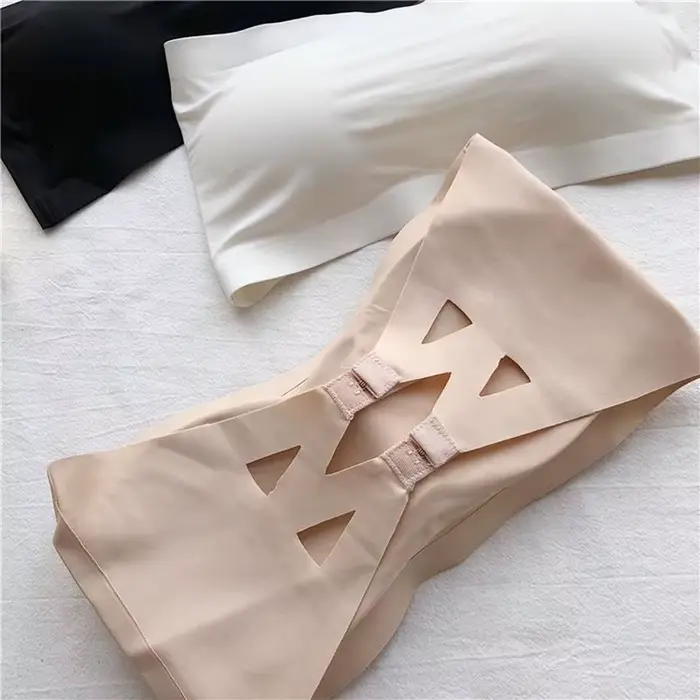Haut tubulaire une pièce sans couture pour femmes, coussinets amovibles, intimes, basique, noir/blanc/peau, soutien-gorge sans bretelles, Bandeau, Lingerie Sexy