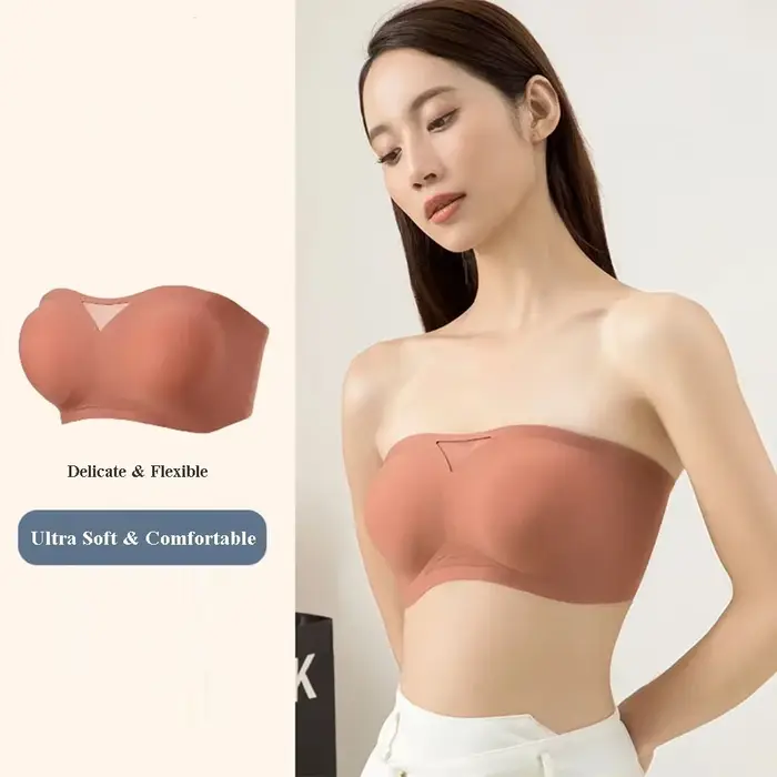 Bez ramínek latex push-up podprsenka pro ženy, bezešvé prádlo, měkké bralette, zpět uzavření, bezdrátové, sexy, léto