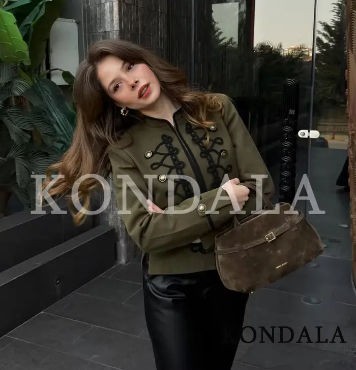 KONDALA – Nouvelle veste Napoléon élégante pour femme, tendances printemps 2026, style vintage, cint