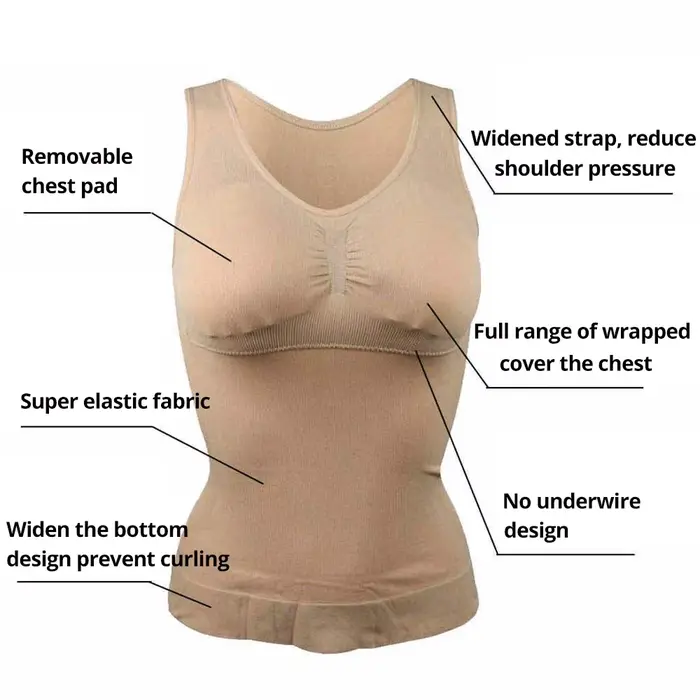 Shaper avec Soutien-Gorge Intégré Pour Femme, Silhouette Affinée, Minceur Débardeurs Rembourrés, Sous-Vêtements Minceur Gilet Corset Shapewear