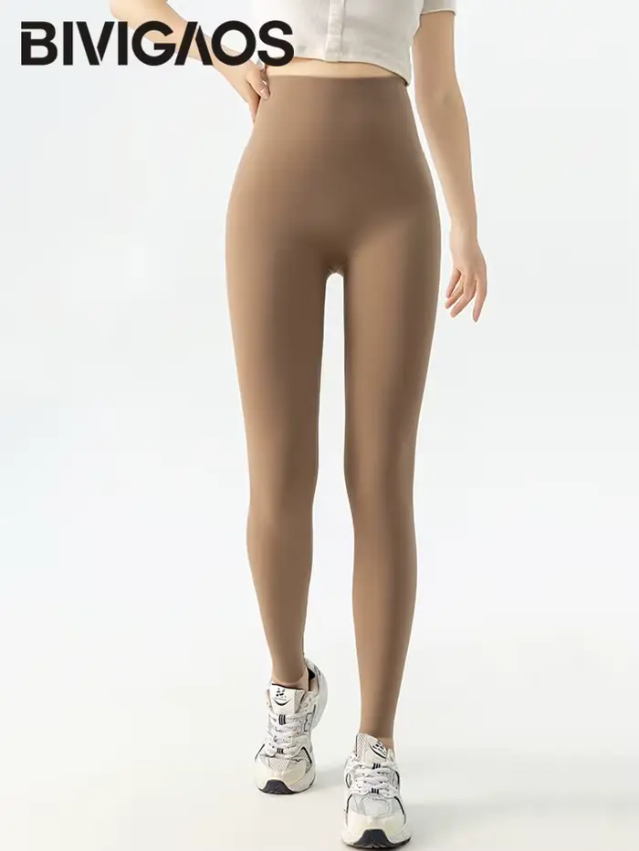BIVIIncome-Leggings de yoga taille haute sans couture pour femmes, pantalons de sport, sensation de 