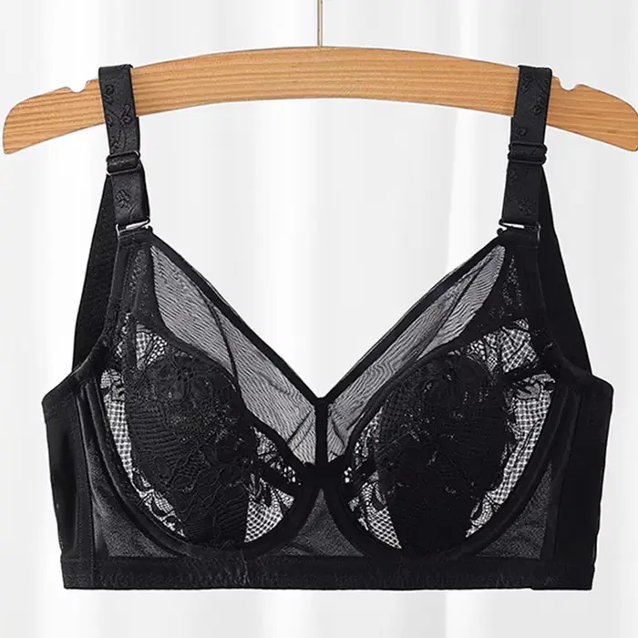 Dámská krajková podprsenka s kosticemi, podprsenka s plným pokrytím, měkká nit, sexy spodní prádlo, push-up bralette, 34, 36, 38, 40, 42, 44, 46, 48 B, C, D, E F