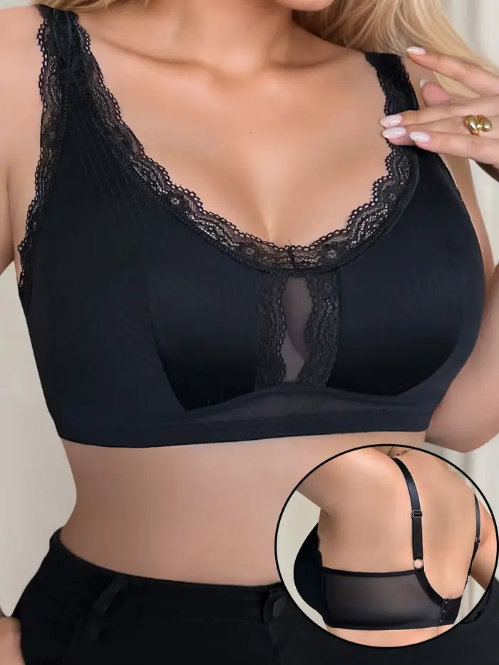 Soutien-gorge noir sans bretelles grande taille, soutien-gorge grande taille pour femme, soutien-gor