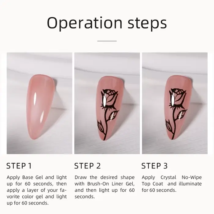 Verhéritage à ongles gel UV/LED, 7ml, blanc, noir, semi-continu