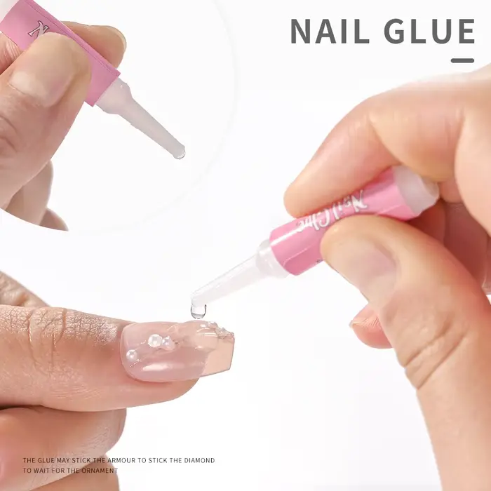Colle à ongles Super forte pour ongles en acrylique, 100 pièces, à pression, adhésif professionnel p