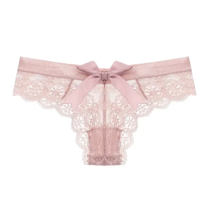 Incroyable femmes Lingerie G String sous-vêtements en dentelle femme nœud Sexy t-back String dame Tr