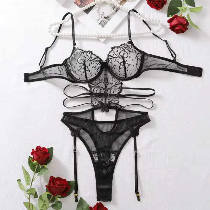 Exkluzivní květinové krajkové body, módní dámské oblečení, sexy spodní prádlo pro ženy, hluboký výstřih, výšivka, jeden kus