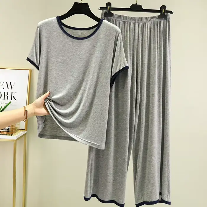 M-3XL grande taille pyjama pour femme nouveau manches courtes fjimebid décontracté adt maison porter des vêtements modal femmes pyjamas ensemble