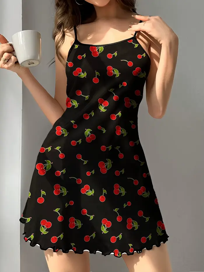 Vêtements de nuit d'été pour femmes, robe de nuit à imprimé floral vert, robe de nuit vintage sans manches, robe de nuit respirante, vêtements de maison tendance