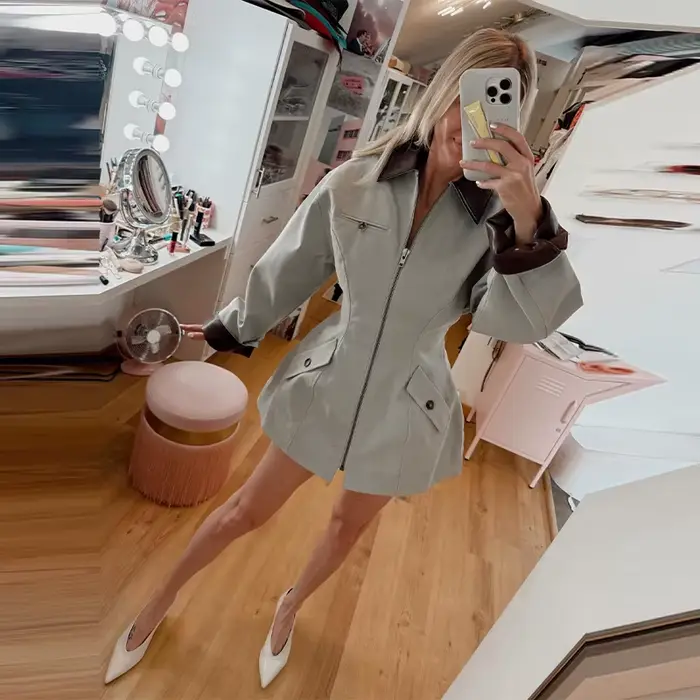 Veste tendance sans effort avec fermeture éclair, décontractée, élégante, coupe ample, vêtements d'e