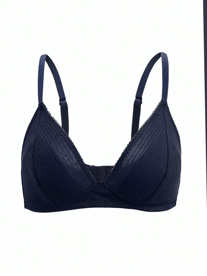 Soutien-Gorge Triangle Sans Armature Plongeant Push Up Padded Bretelles Réglables Confortable pour U