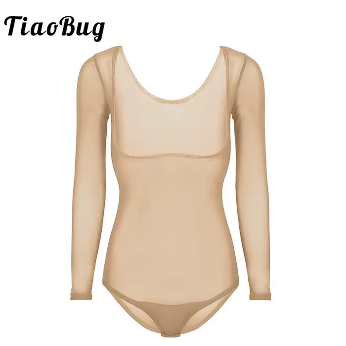 TiaoBug ženy cvičit břišní tanec nízké body čisté pletivo pod poprsí trikot s tanga dáma tanec body spodní prádlo