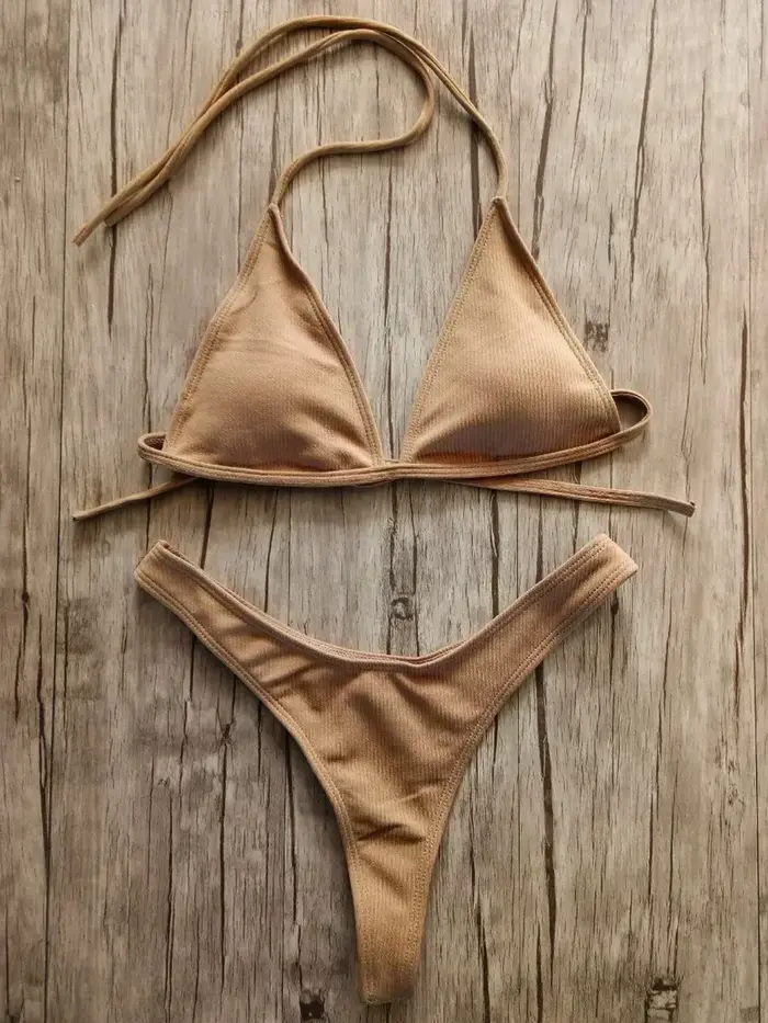 BanRibTanga-brazilské bikiny pro ženy, sexy plavky, tanga kalhotky, vroubkované, pro plavání, 2025