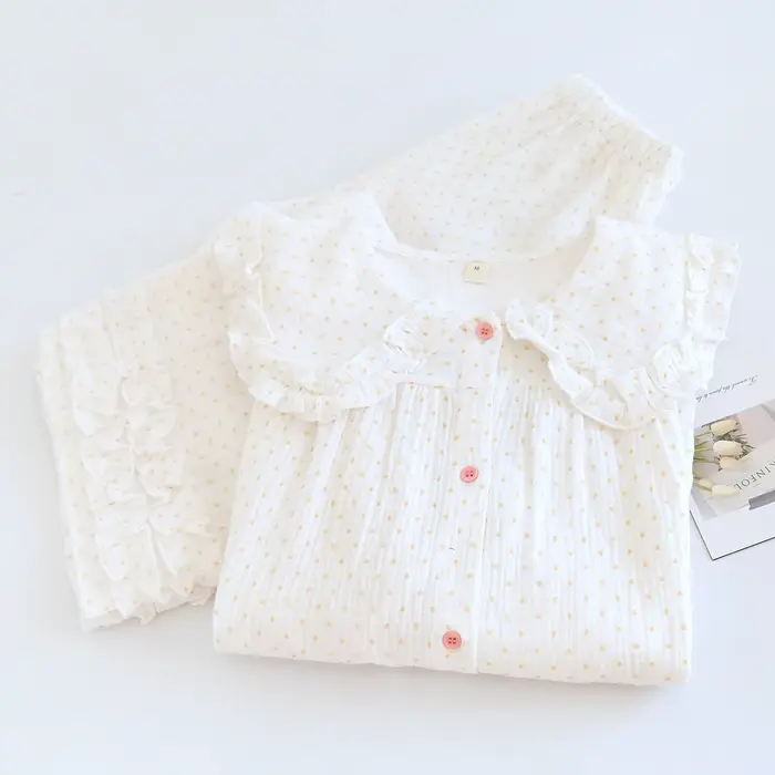 Pyjama femme printemps 2026, 100% coton, col marin, pyjama de maison pour femme, vêtements de détent