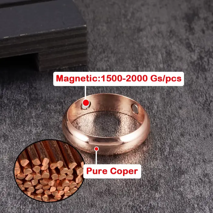 Bagues en cuivre pur Vinterly pour femmes et hommes, 6 mm de large, bijoux pour doigts, métal brilla