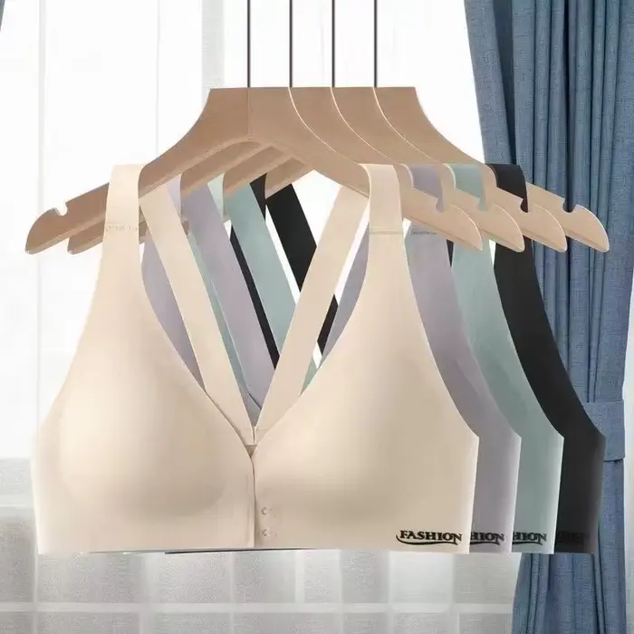 Plus velikost podprsenky s přední přezkou, nastavitelné spodní prádlo, sexy, krásná záda, pohodlné rozcuchané prsa, prodyšná sportovní podprsenka