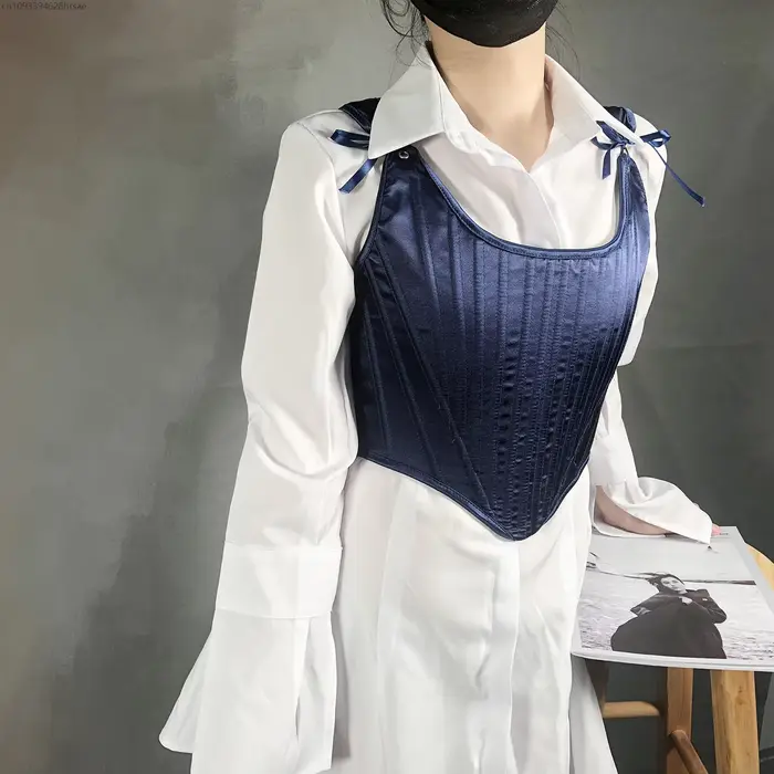 Haut corset renaissance élégant en polyester avec arc décoratif pour femmes pour diverses occasions de fête