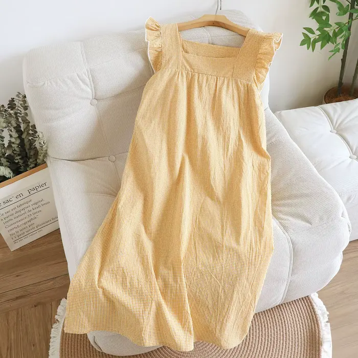 Chemises de nuit en coton robe de nuit pour femme vêtements de nuit nuisette sans manches pyjama robe d'été vêtements de nuit pour femmes chemise de nuit