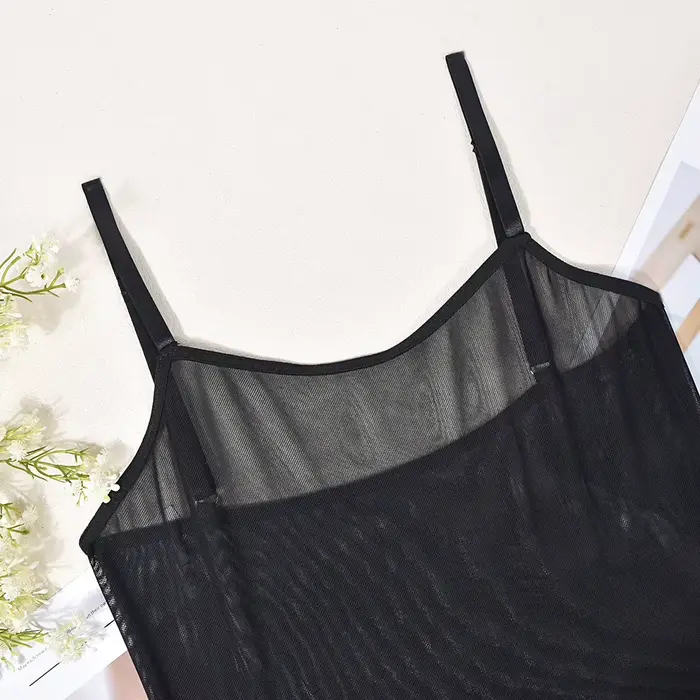 Body en dentelle transparente en maille, une pièce, pour femme, couleur unie, sexy, sans entrejambe, style teddy moulant, lingerie
