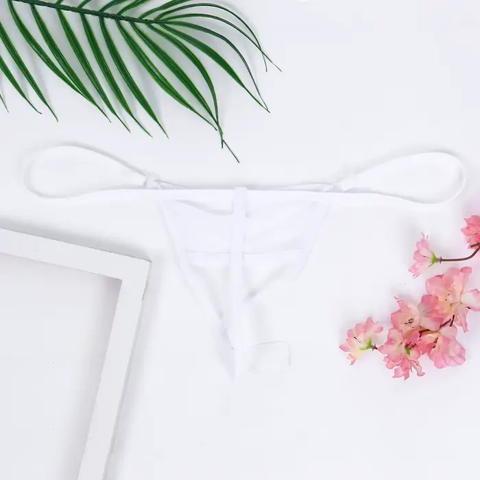 Strings transparents en dentelle pour femmes, sous-vêtements sexy, entrejambe ouvert