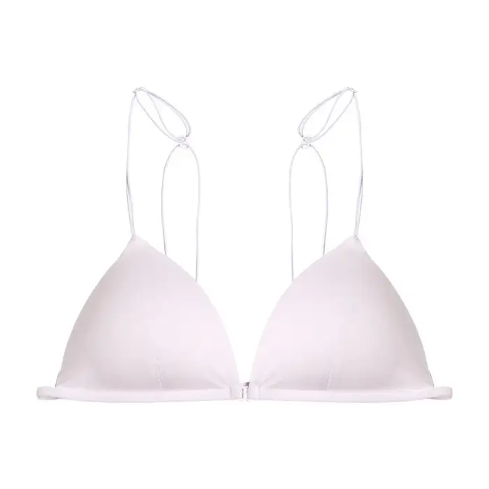 Soutiens-gorge triangulaires romantiques pour femmes, fines bretelles, dos nu, sans armatures, lingerie de couleur unie, style français, pour la plage.
