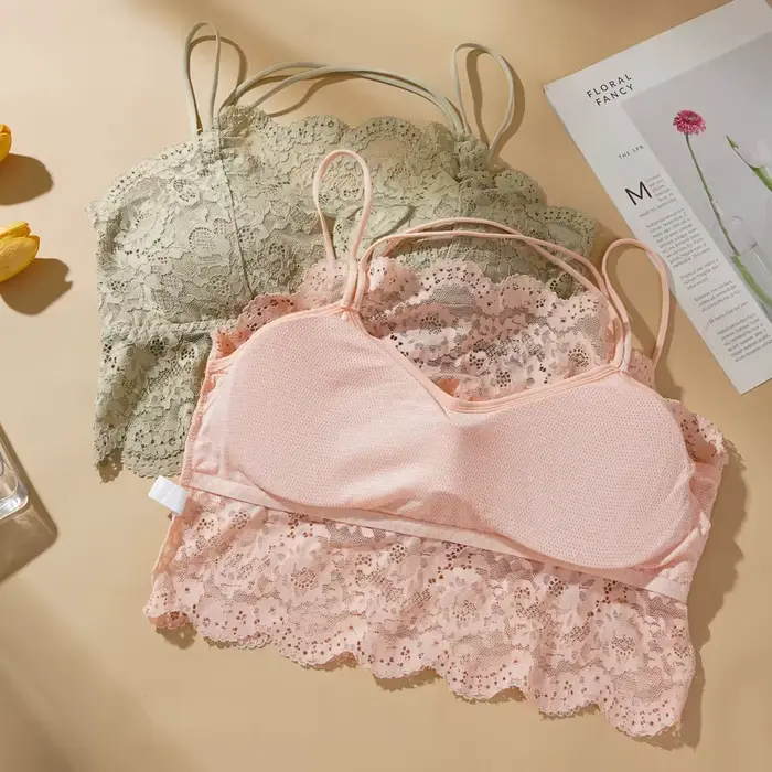 Dámská krajka prsa zabalené podprsenka, sexy, krásný kříž zpět, trubkový horní, bezdrátový, odnímatelný hrudníku Pad, nová kolekce
