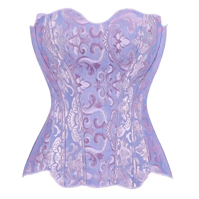 Vintage viktoriánský korzet a bustier pro ženy, v žakáru, s plastovými velrybami, korzet