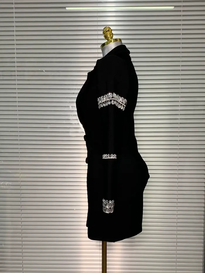 Robe à bandes pour femmes, flambant neuf, Sexy, décolleté en V profond, manches longues, Blazer perl