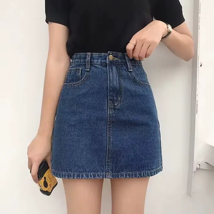 Été Denim jupe courte pour femmes haute Wiast Sexy sac serré jupes de hanche dame coupe ajustée Y2K 