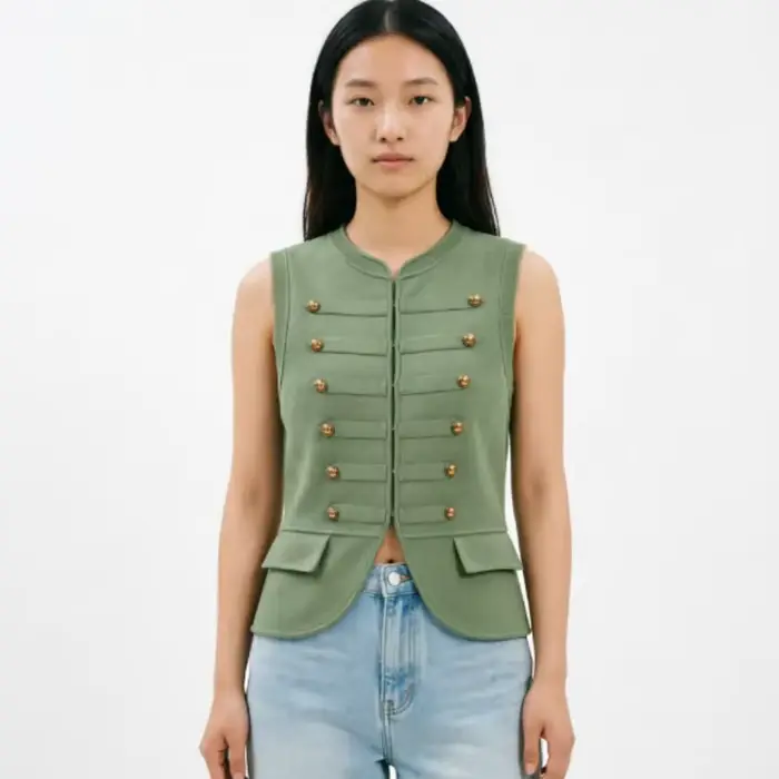 Nouveau gilet tricoté sans manches pour femme, rafraîchissant et élégant, pour la saison des diplôme