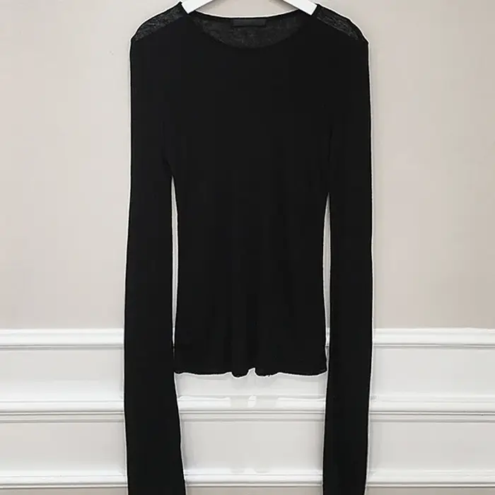 Shintimes T-Shirt à manches longues pour femmes, Sexy, Slim, élasticité de base, Style coréen