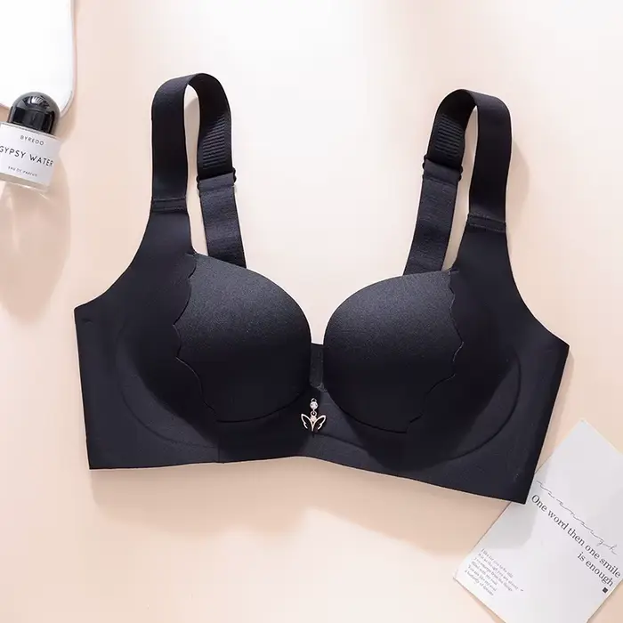 Dámská bezešvá podprsenka, plus velikost, bezdrátová podprsenka, mírně podšitá, plné pokrytí, C D E Cap, sexy, pevná, polstrovaná, základní
