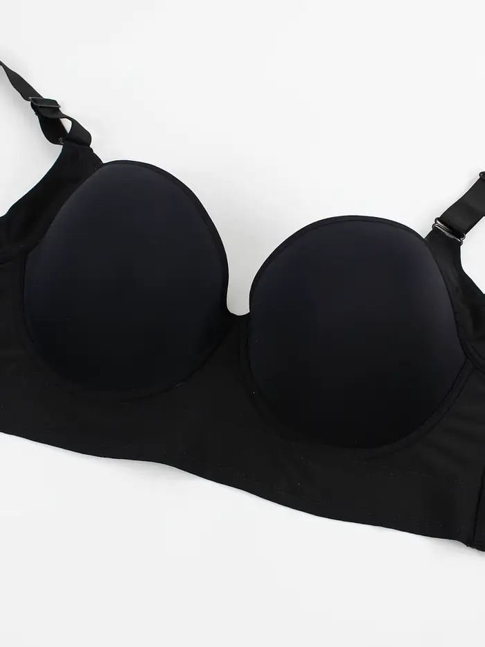 Soutien-gorge côtelé lisse taille européenne, soutien-gorge anti-affaissement froncé, dos sportif et élégant, soutien-gorge dos magnifique