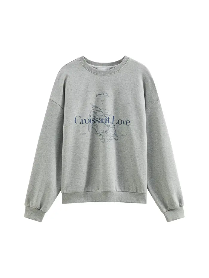 FSLE-Sweat-shirt à col rond sans capuche pour femme, haut décontracté tout match, tenues chics, gris