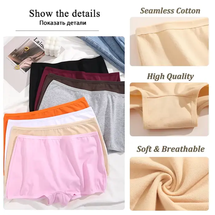 Nouvelles culottes pour femmes coton sans couture sport boxeurs sous-vêtements femme couleur unie slips confortable Lingerie intime caleçon XS-XL