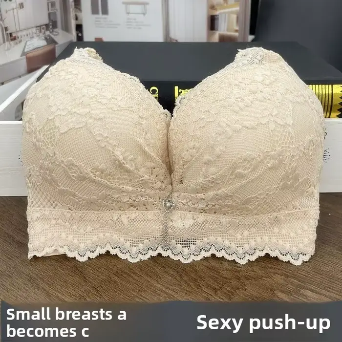 Soutien-gorge push-up extra épais 10 cm pour femme, petite poitrine, sans bonnets vides, rehausse les poignets, 9 cm, bonnet AB, sexy, confortable, sans armatures, en dentelle