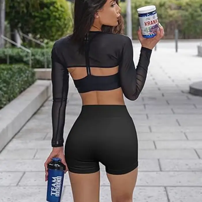 Femmes taille haute entraînement Fitness Yoga Shorts gymnastique course Yoga Leggings Scrunch fesses
