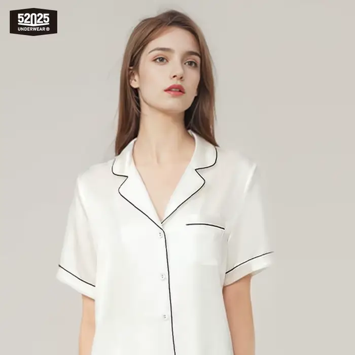 Pyjama en soie de mûrier pour femmes taille M à 4XL couleurs rose bleu blanc noir rouge gris élégant pour été confort moderne style intemporel luxe sans effort