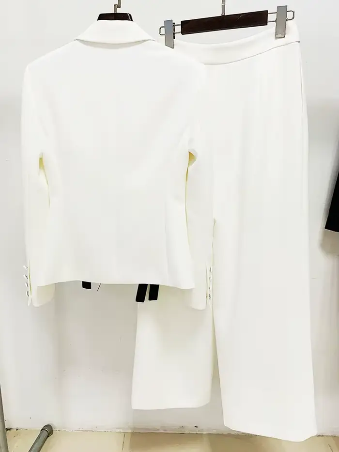 HIGH STREET Nouvelle Collection Mode 2026 Printemps/Été Ensemble Blazer et Pantalon Droit pour Femme