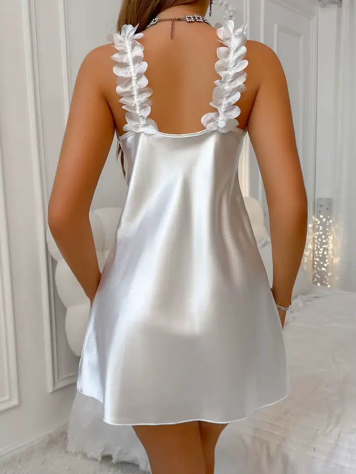 Stylová krajka noční košile pro ženy Sexy styl bez rukávů V-Neck pro letní zvláštní příležitosti