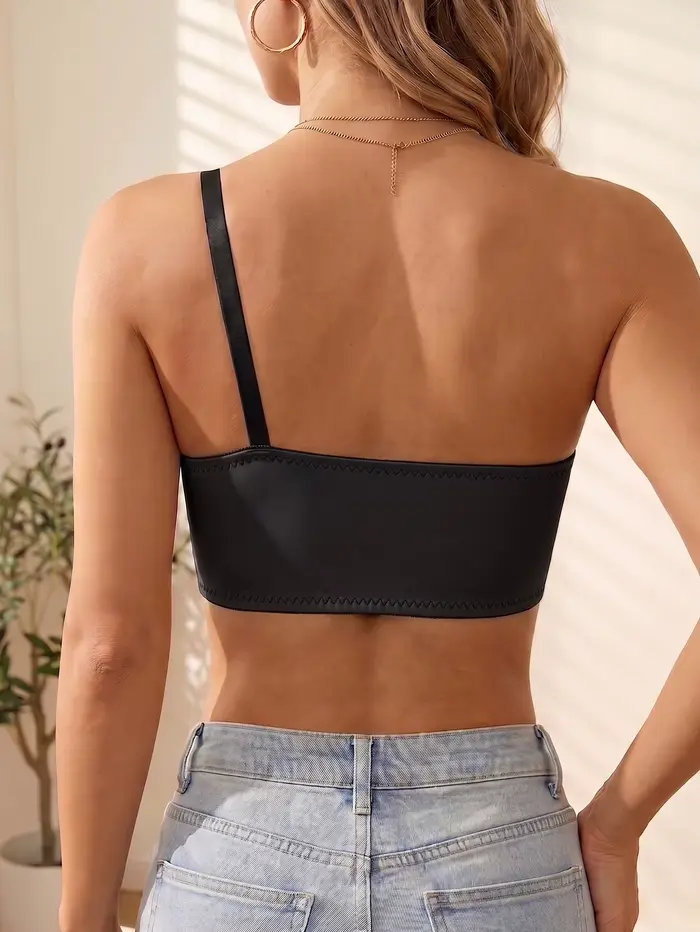 Asymetrická dámská podprsenka bez kostice, přední zapínání, push-up, protiskluzová, nelemovaná, pohodlná