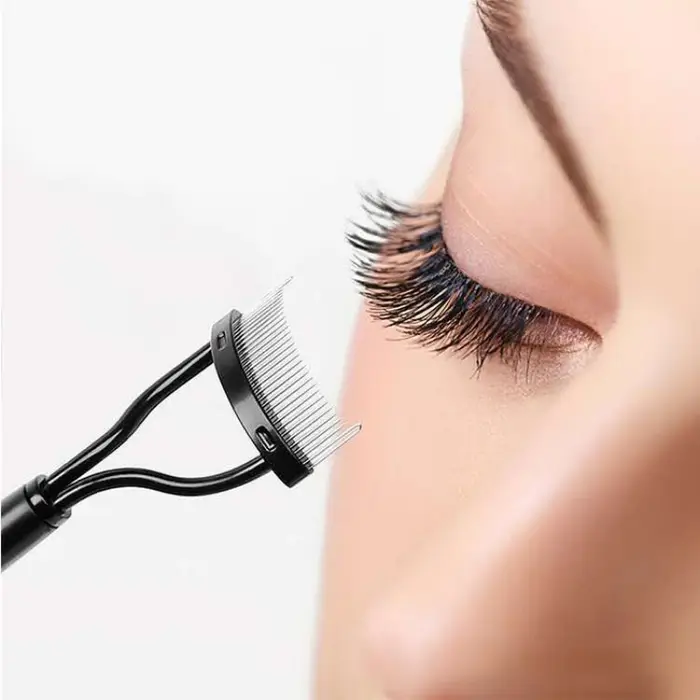 Séparateur de cils dents métalliques recourbe-cils droit maquillage de beauté brosse à cils en acier
